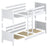 White and Oak Wooden Bunk Bed – Dimensions and Diagram with Mattress Drawer