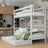 Stapelbed houten grijs – lade open, ruim bergvak onder het bed