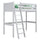 Lit mezzanine en bois gris – chambre d'enfant, bois massif, style scandinave