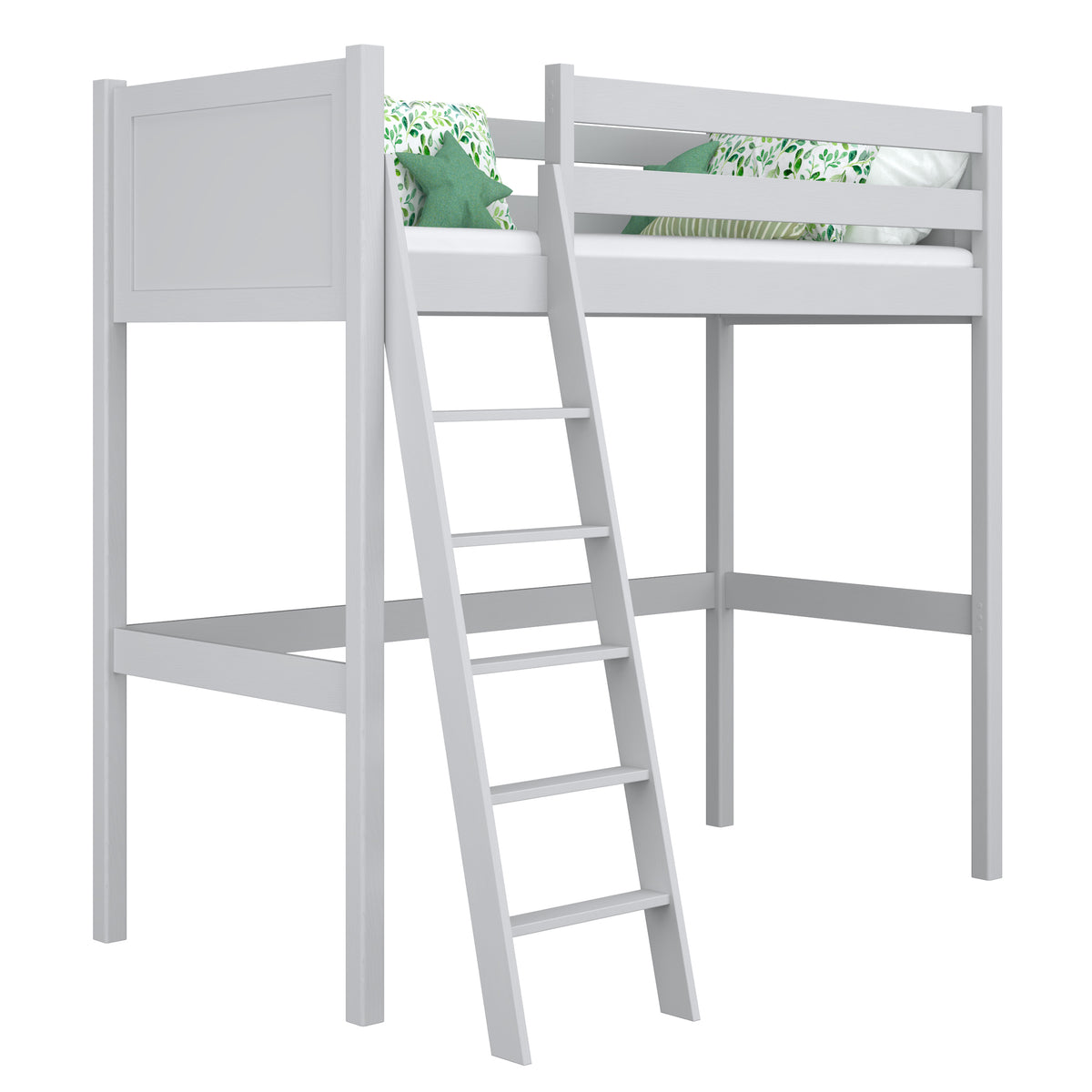Hoogslaper houten grijs – kinderkamer, massief hout, scandi stijl