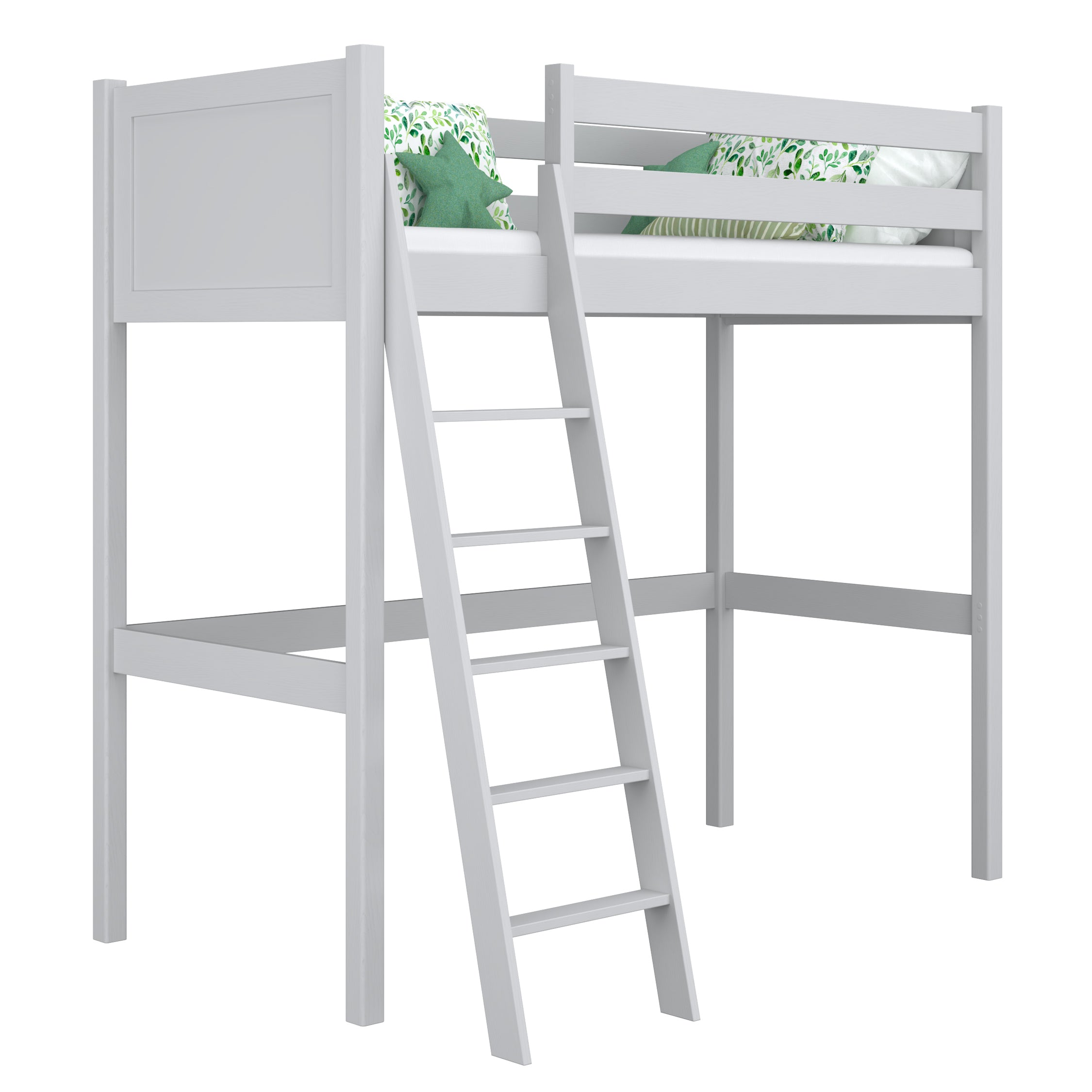 Hoogslaper houten grijs – kinderkamer, massief hout, scandi stijl