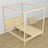 Bed met hemel transparant grenen van hout – zijaanzicht, scandi stijl
