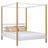 Tweepersoonsbed met hemel wit-eiken – lattenbodem en latten, houten, Nizio