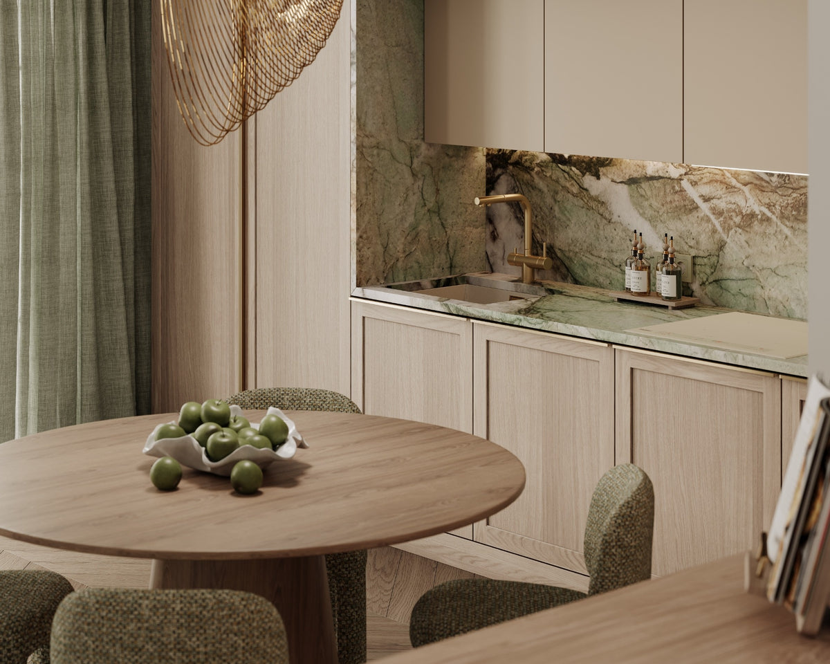 Bleached oak furniture front