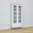Vitrine 1S 90 blanc avec chêne – en bois, portes vitrées, vue frontale