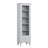 Display cabinet 1S 57 grey made of wood – angled view, scandi