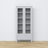 Vitrine z tiroir en bois gris 90 cm – salon, style scandinave Nizio