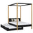 Bed met hemelbed en matraslade houten zwart-eiken – kinderkamer scandi
