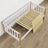 Slaapbank houten wit met eiken – schuinaanzicht, Scandinavische stijl