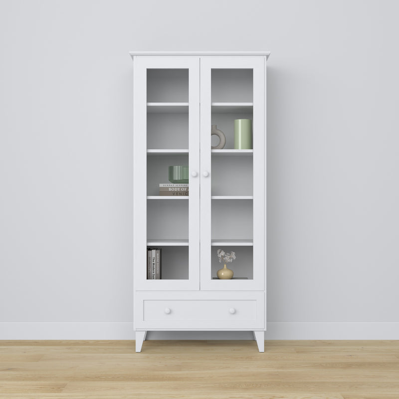 vitrine 1S 90 Scandi en bois dans la couleur sur commande RAL/NCS – bois massif, Nizio