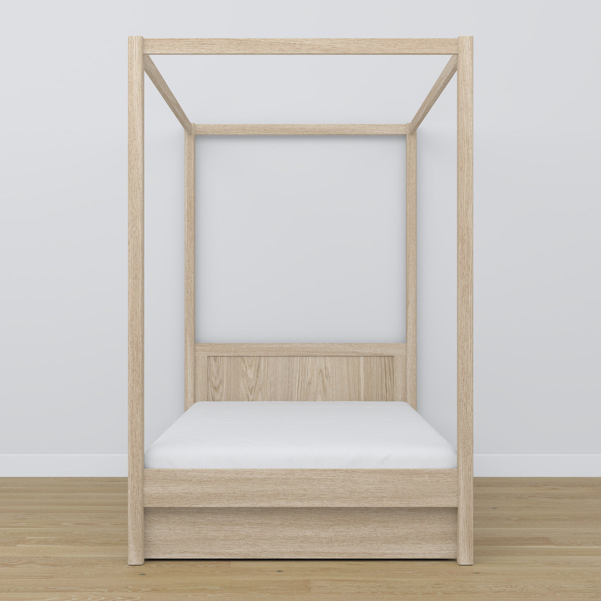 Bed gewit eiken met hemel – lade open, eiken, Nizio Home