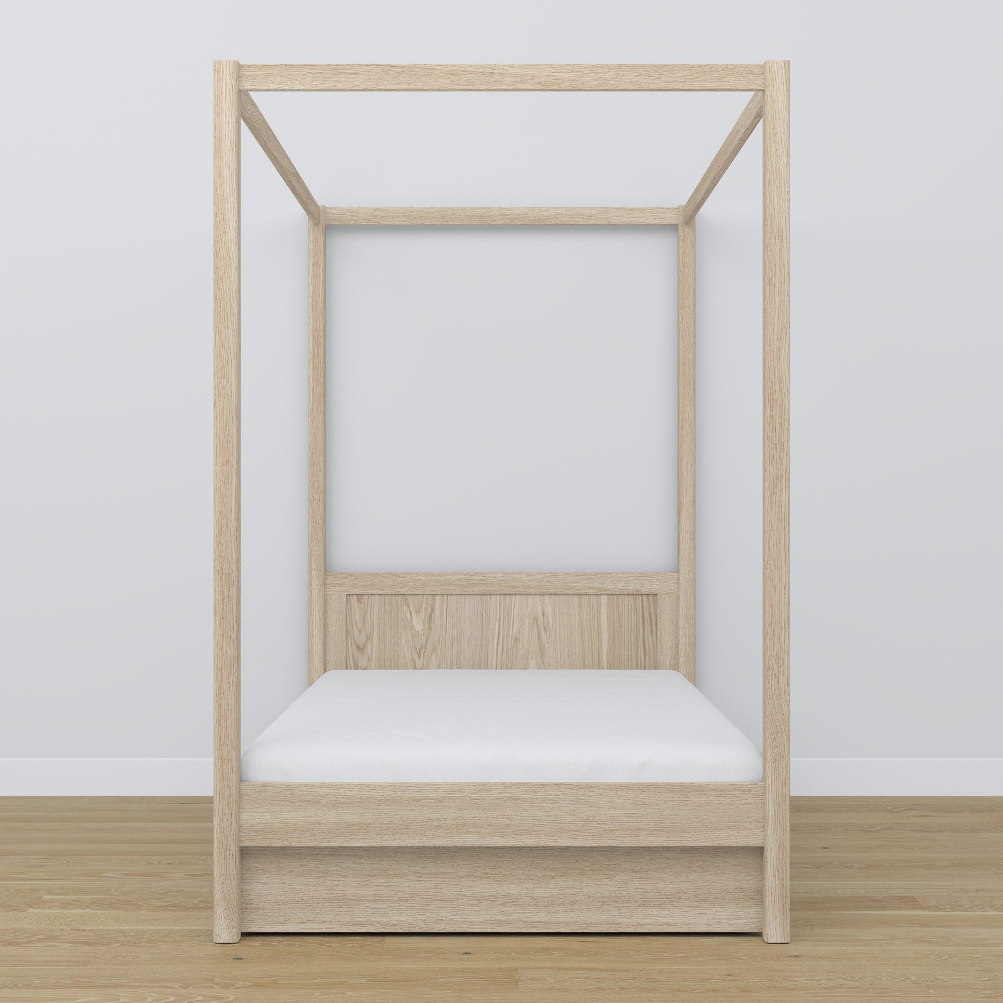 Bed gewit eiken met hemel – lade open, eiken, Nizio Home