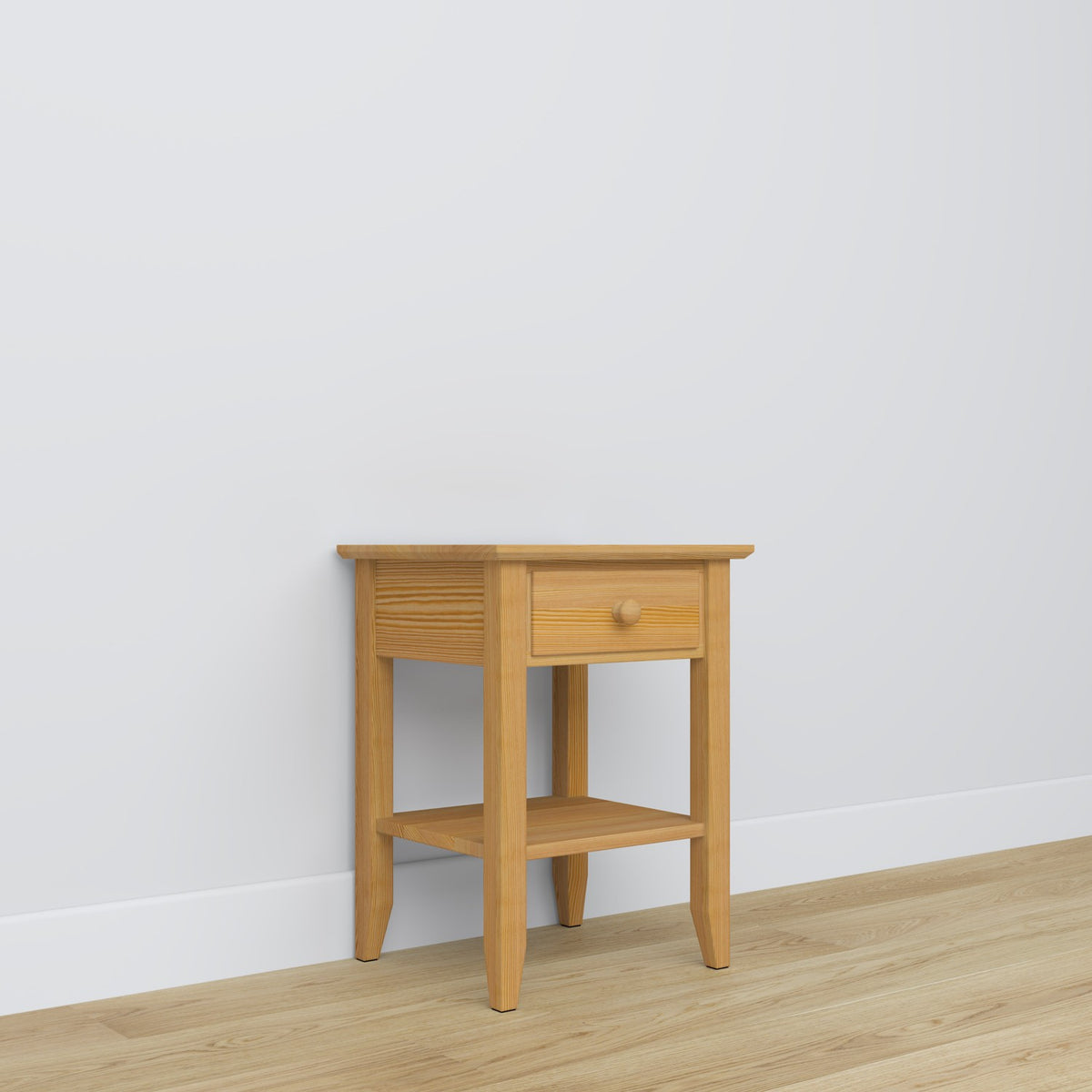 Pine bedside table 1S N01 Scandi natural pine