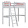 Lit mezzanine en bois gris – chambre d'enfant, bois massif, style scandinave