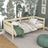 Slaapbank transparant grenen in kinderkamer – scandi inrichting, houten