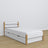 Lit avec tiroir en bois blanc-chêne – chambre d'enfant, décoration scandinave