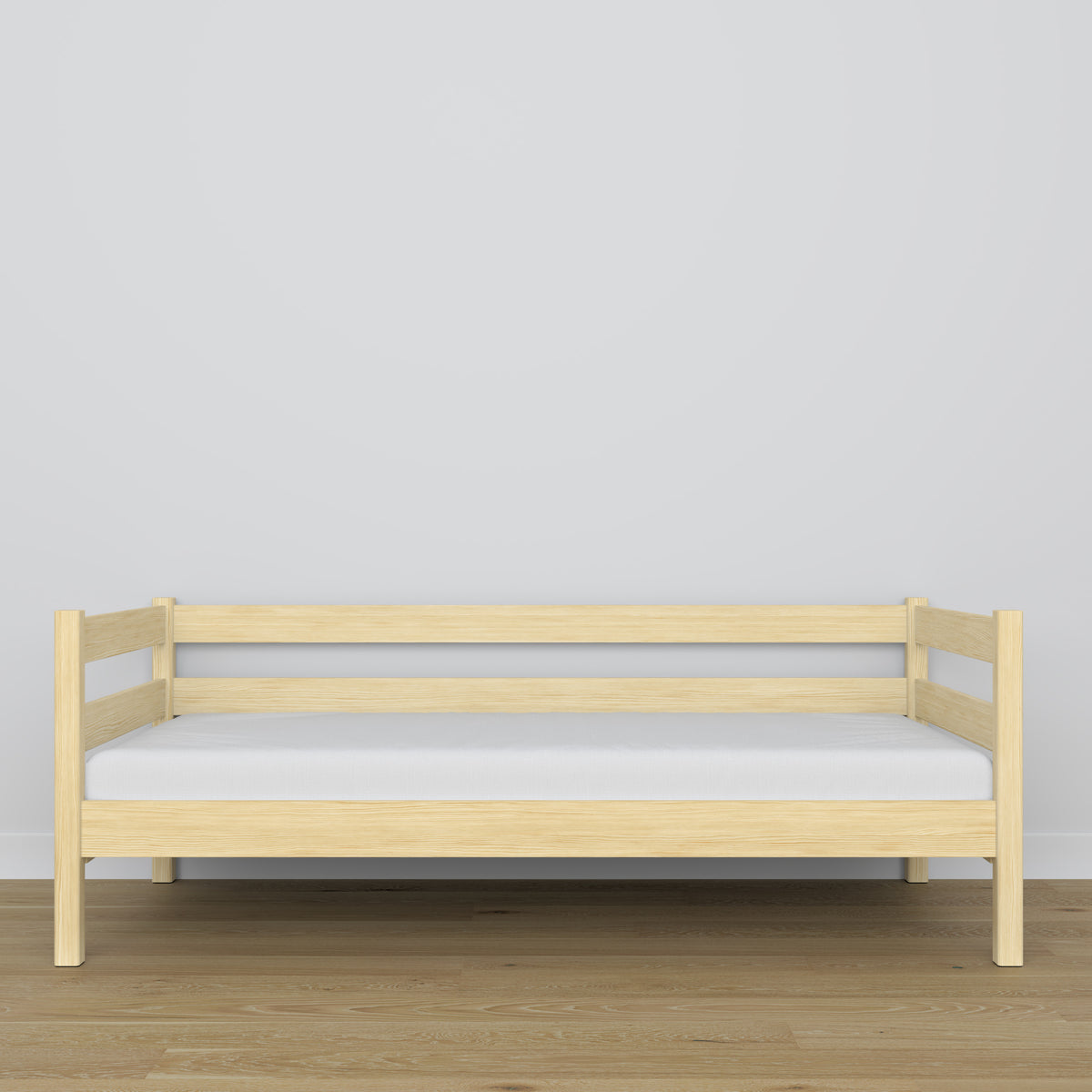 Houten slaapbank transparant grenen – hout- en verbindingsdetails, Nizio Home