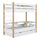 Lit superposé avec tiroir en bois blanc-chêne – chambre d'enfant, bois massif, scandinave