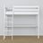 Lit mezzanine blanc avec bureau – espace d'apprentissage sous la chambre, en bois