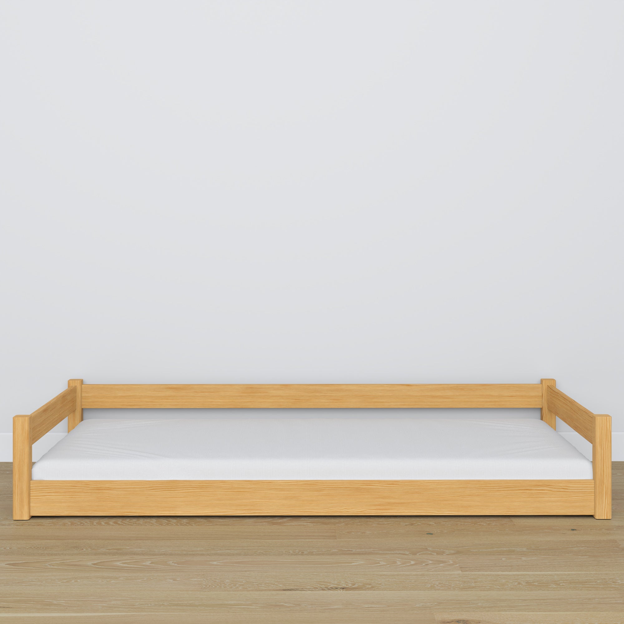 Wooden low bed N02 natural pine