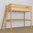 Hoogslaper met bureau houten naturel grenen – ladder en veiligheidsbedhekken