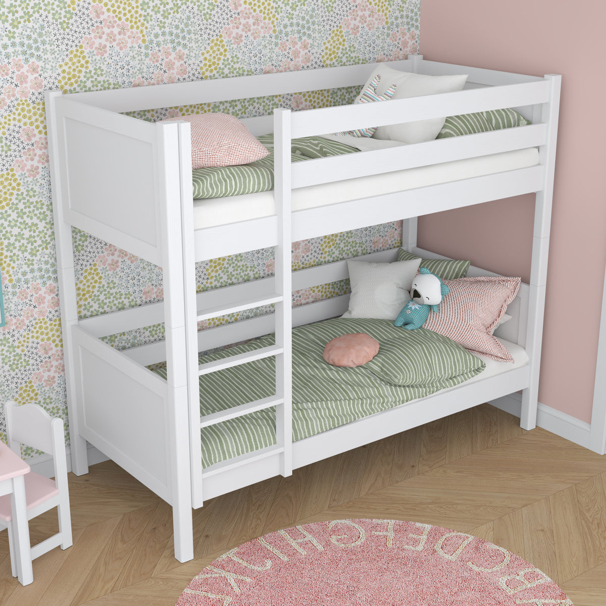 Stapelbed wit in kinderkamer – scandi inrichting, houten