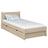 Bed met lade eiken gewit eiken – lade open, binnenkant opbergruimte