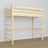 Lit mezzanine pin incolore en bois – dimensions et schéma, Nizio