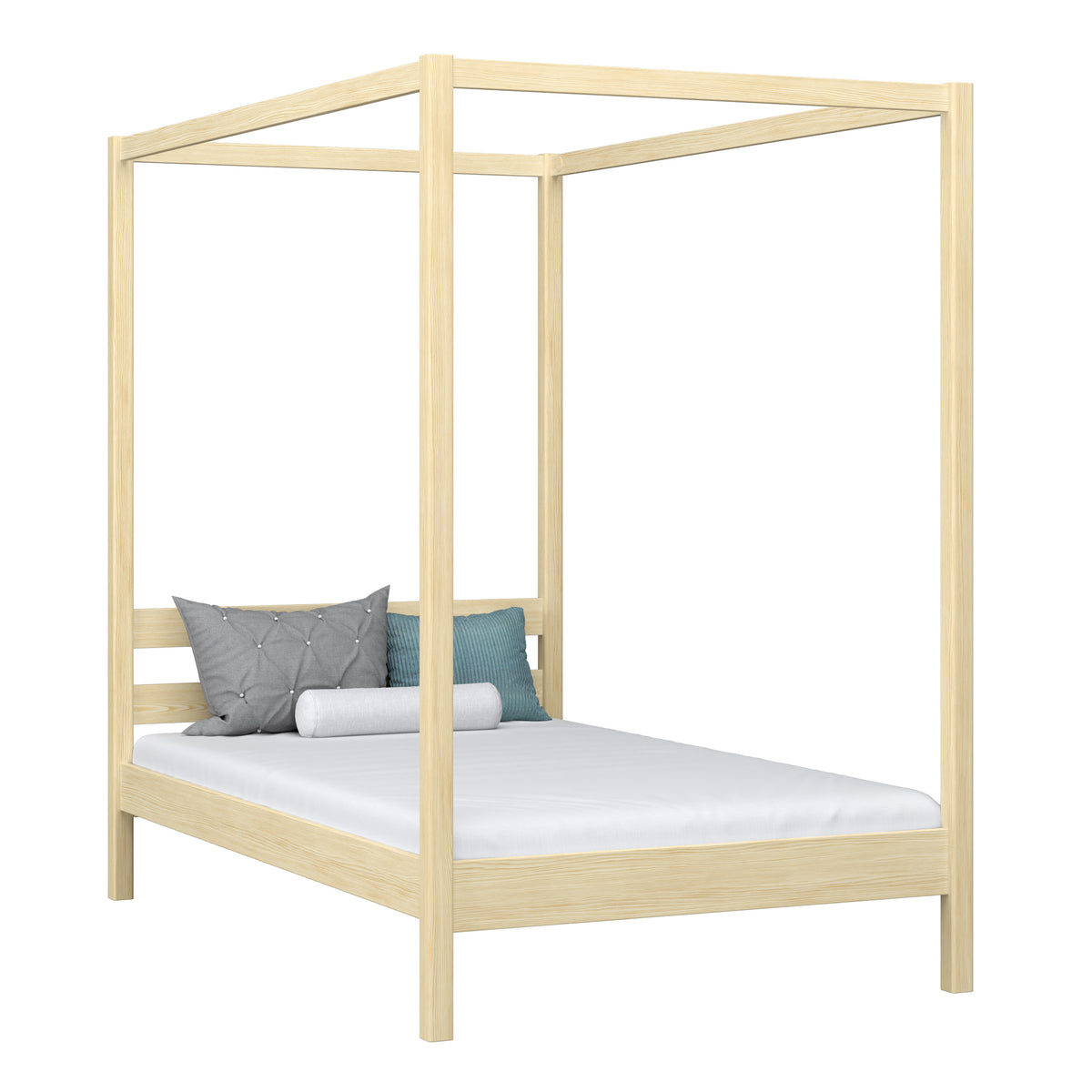 Hemelbed van hout transparant grenen – kinderkamer, Scandinavische stijl Nizio
