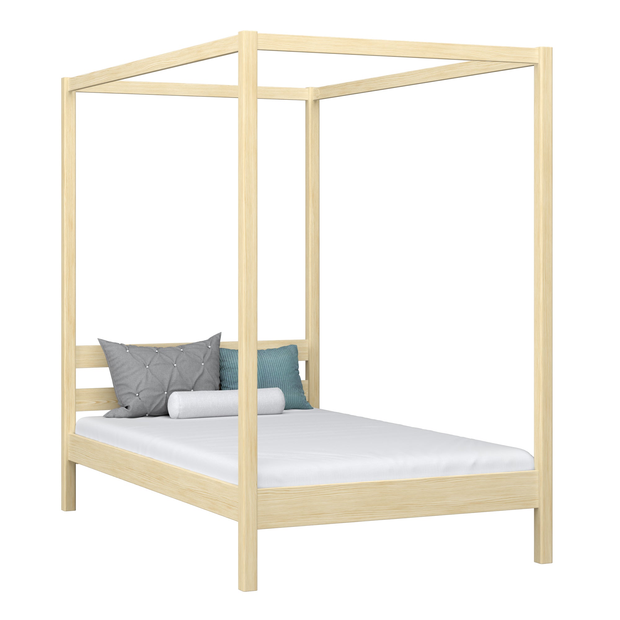 Hemelbed van hout transparant grenen – kinderkamer, Scandinavische stijl Nizio