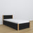 Wooden bed with drawer black-oak – child’s room, scandi arrangement