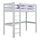 Lit mezzanine en bois gris – chambre d'enfant, bois massif, style scandinave