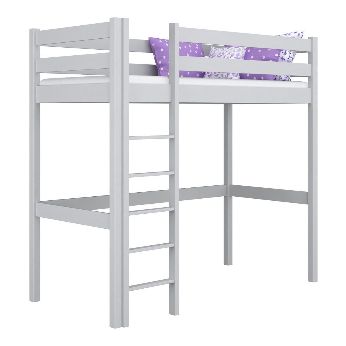 Hoogslaper houten grijs – kinderkamer, massief hout, scandi stijl