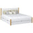 Tweepersoonsbed met lade houten wit met eiken – slaapkamer, opbergruimte, scandi stijl