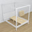 Bed met hemelbed wit van hout – zijaanzicht, scandi stijl