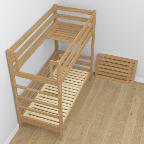 Stapelbed eikenhouten naturel eiken met lade – inrichting kinderkamer scandi