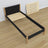 Wooden bed with drawer black-oak – headboard, close-up of wood quality