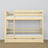 Houten stapelbed transparant grenen met matraslade – valbescherming, houten, Nizio Home