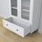 Vitrine 1S en bois blanc avec chêne – portes ouvertes, étagères i tiroir l'intérieur