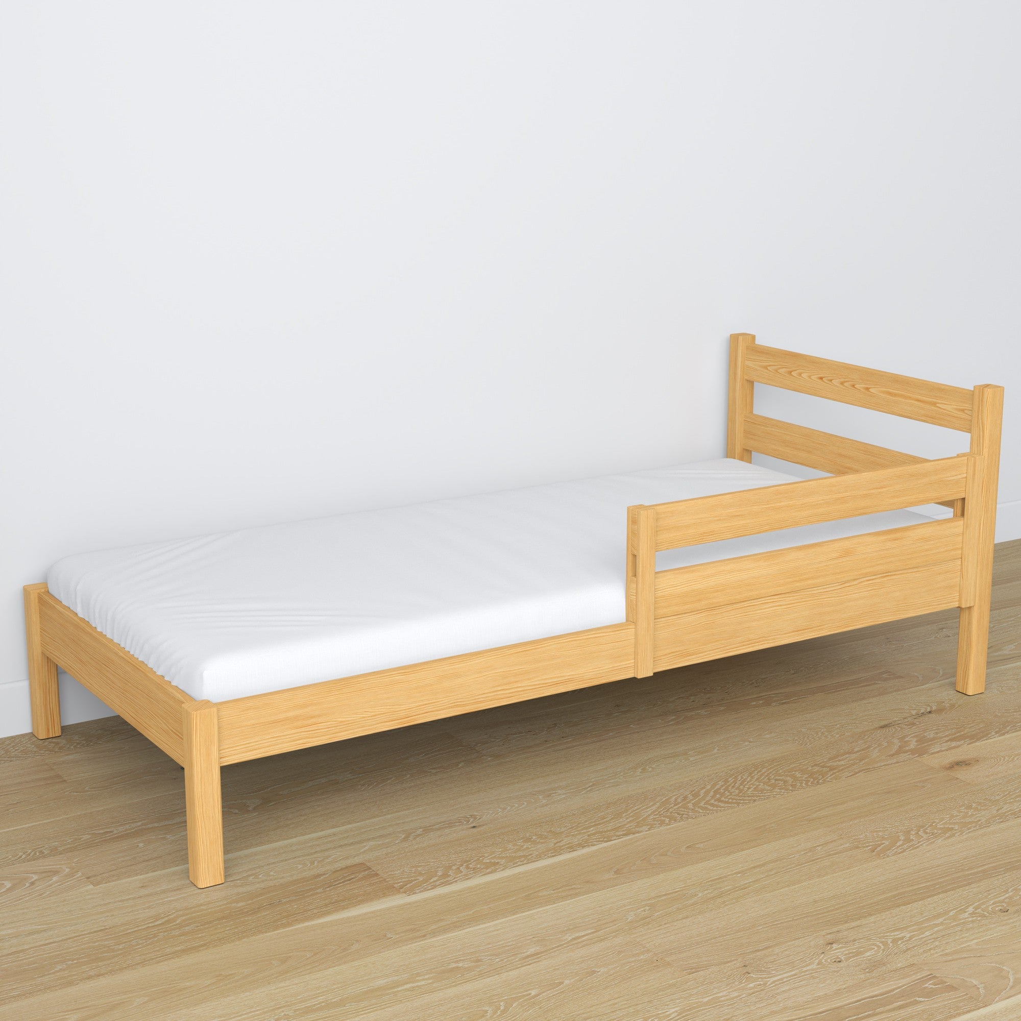 Barrière de protection en bois pin naturel dans le lit enfant – décoration scandinave