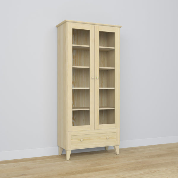 Vitrine 1S en pin pin incolore dans le salon – décoration scandinave, Nizio