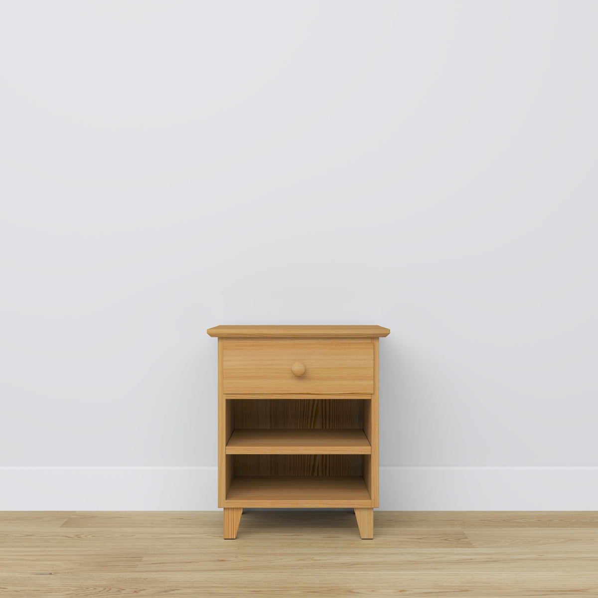 Pine bedside table 1S N02 Scandi natural pine