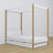 Bed wit-eiken met hemelbed – lade voor extra matras, houten