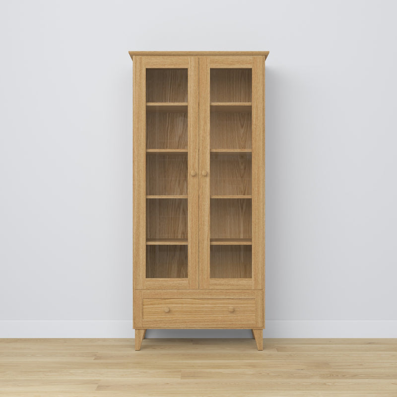Oak display cabinet 1S 90 Scandi oak natural