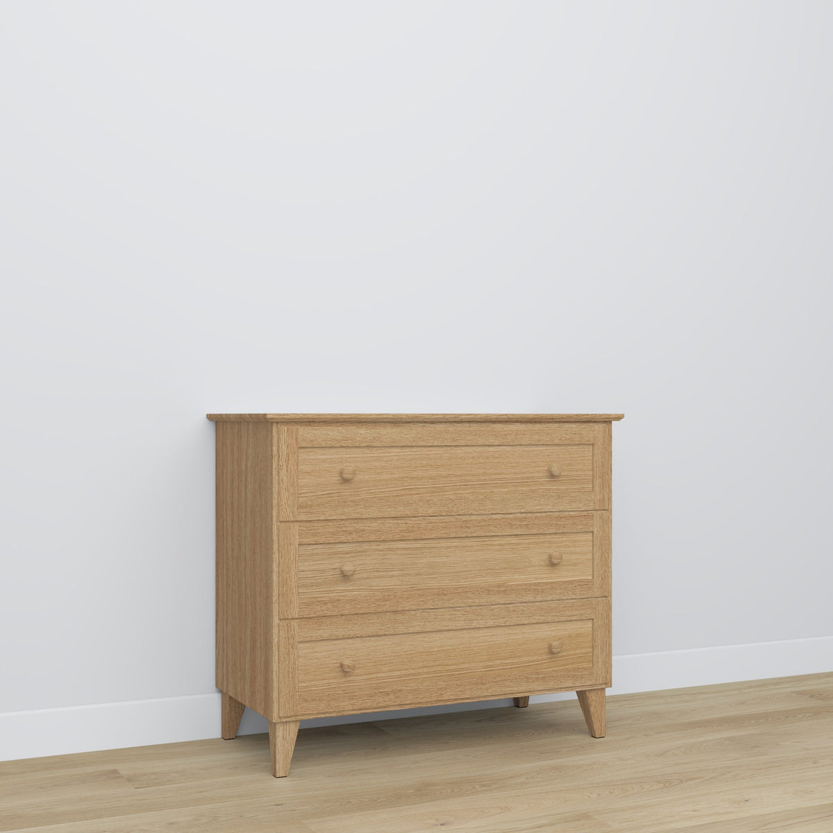 Chest of drawers 3S oak natural oak – open drawers, spacious storage compartments