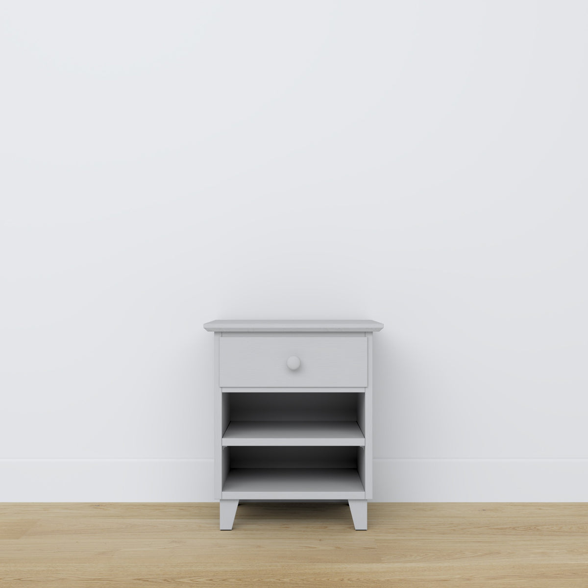 Table de chevet z tiroir N02 en bois gris – chambre, style scandinave