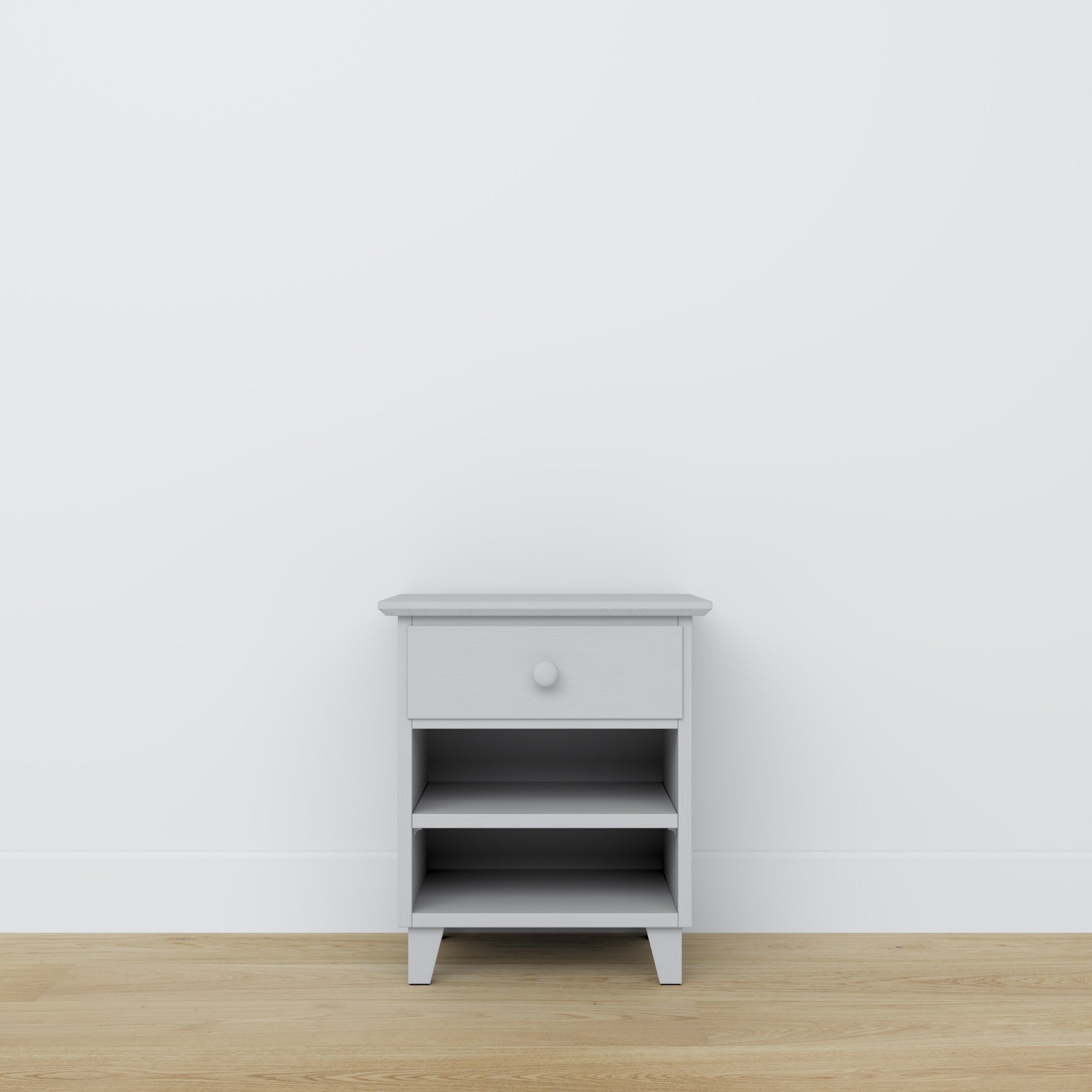 Table de chevet z tiroir N02 en bois gris – chambre, style scandinave