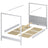 Bed wit met hemel – achterste houten frame, Nizio Home