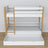 Lit superposé en bois blanc-chêne – détails des assemblages et de l'échelle, chambre d'enfant
