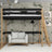 Hoogslaper zwart-eiken – houten ladder en valbescherming, Nizio Home